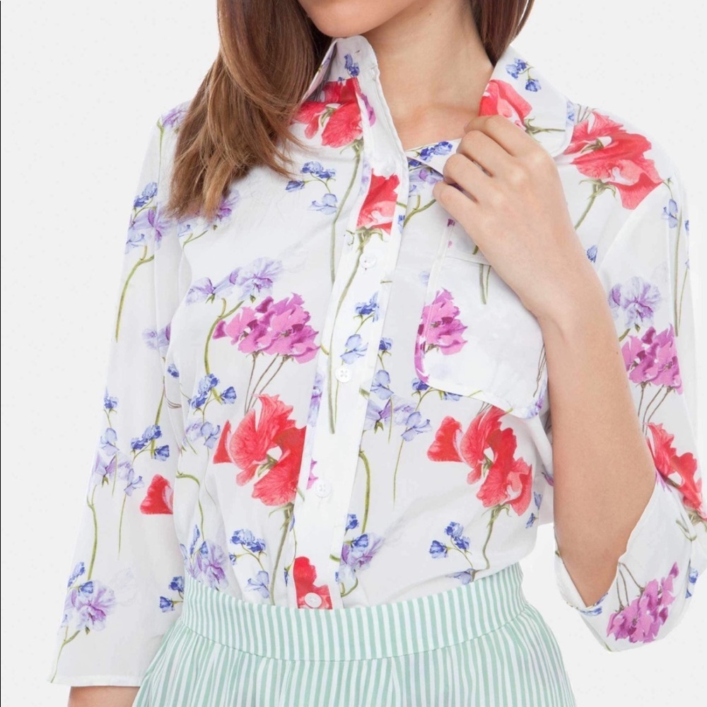 NEW • Tucker NYC • Binding Blouse English Garden